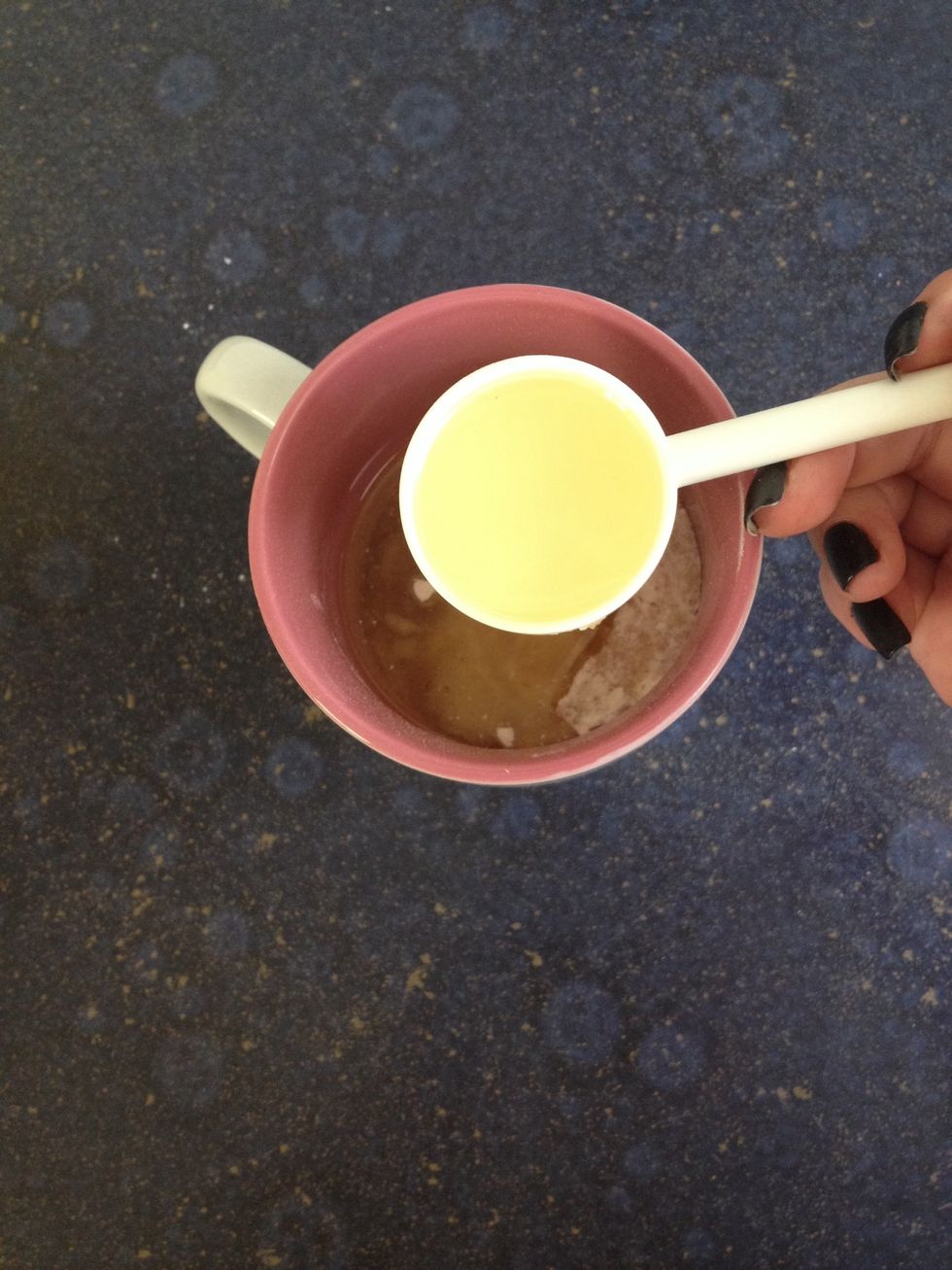 Then 3 tablespoon oil