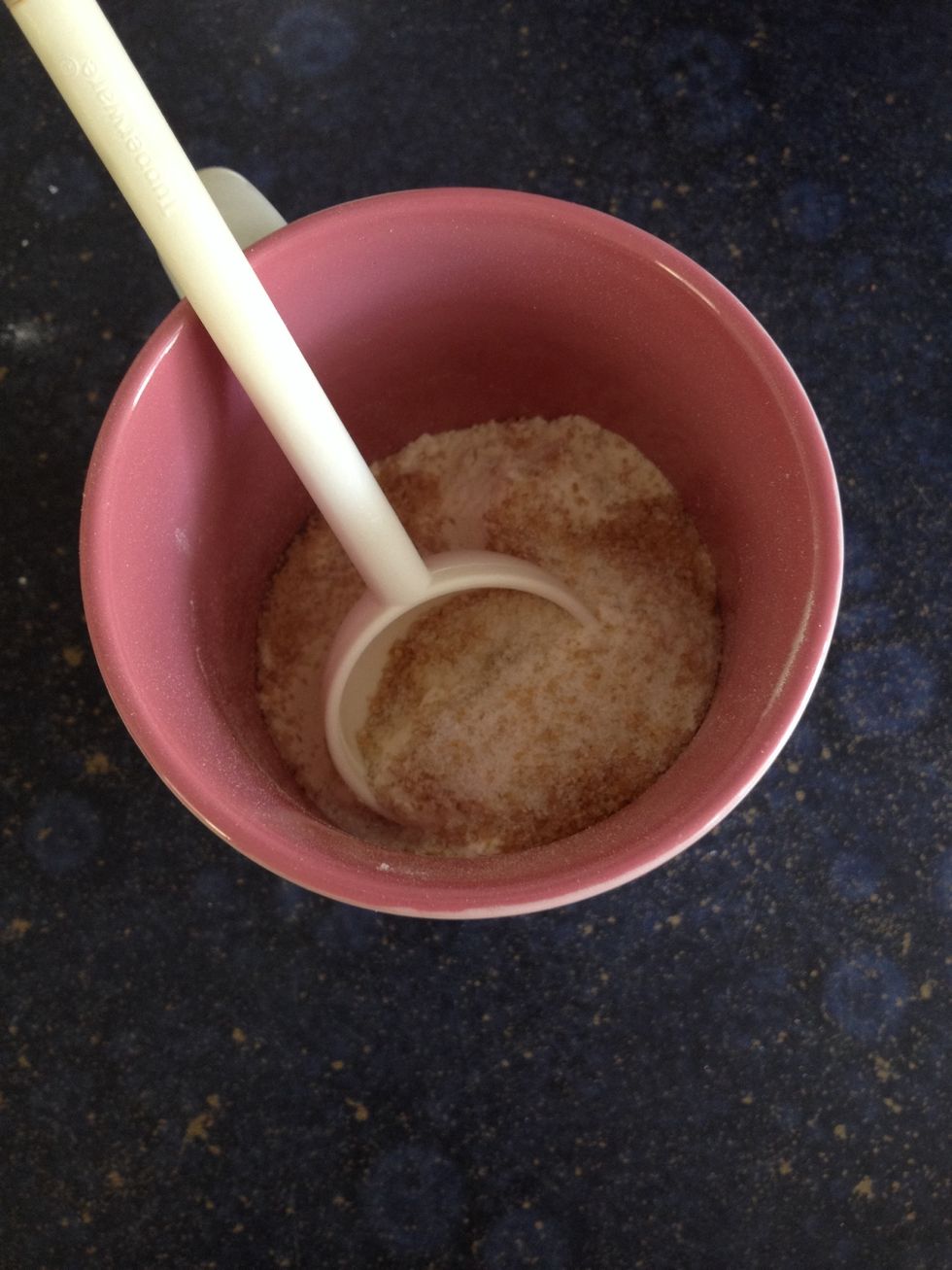 Then 3 tablespoon sugar I like to mix normal sugar with brown :)