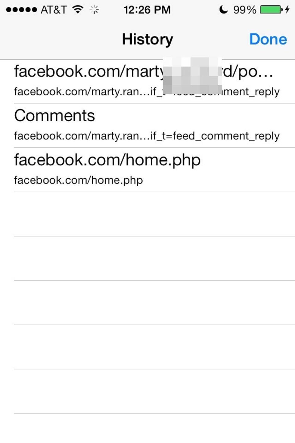 Then a list of your forward history pages will appear.