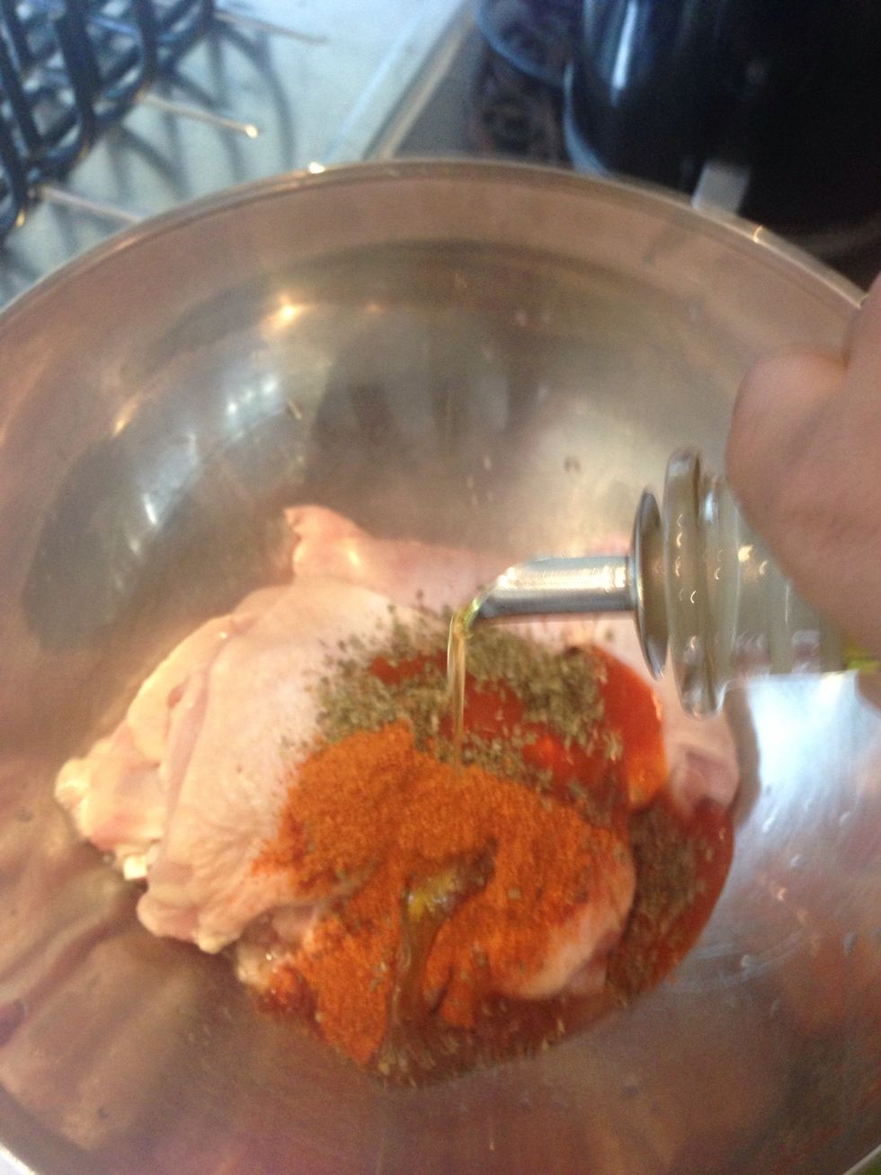 Then a quick splash of olive oil \ud83d\ude0b