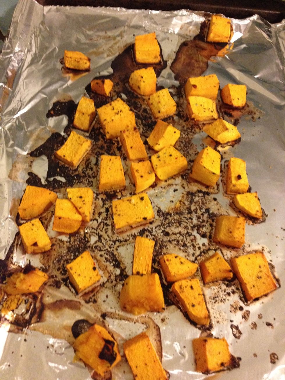 Then about 30 minutes later, the squash comes out of the oven.