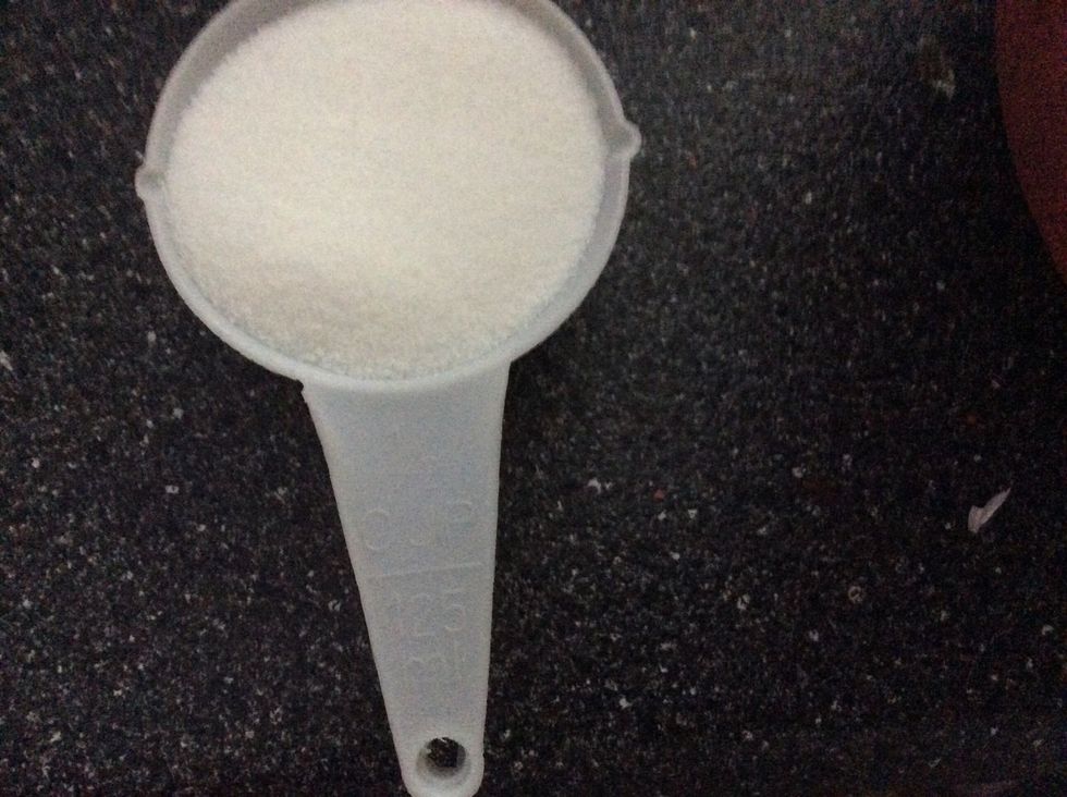 Then add 1/2 cup of sugar.