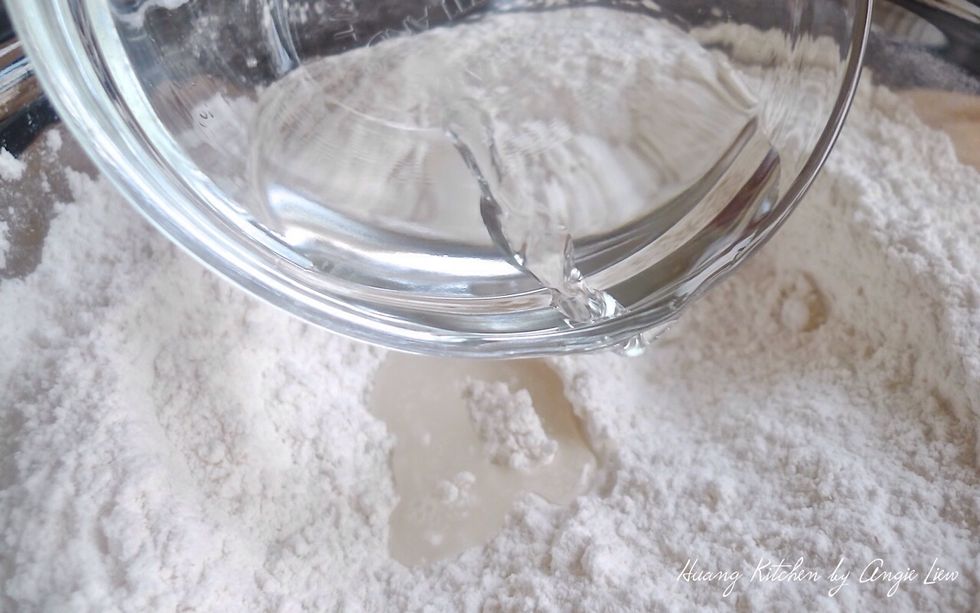 Then add 1/4 cup of water.