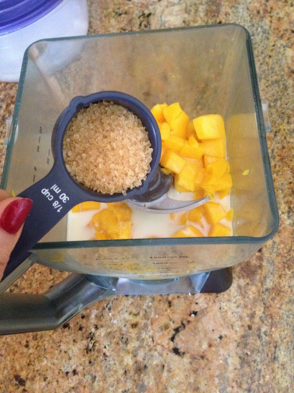 then add 1/8 cup of brown sugar ( you can add less or more or skip this step, but remember the orange juice makes it sweet aswell )