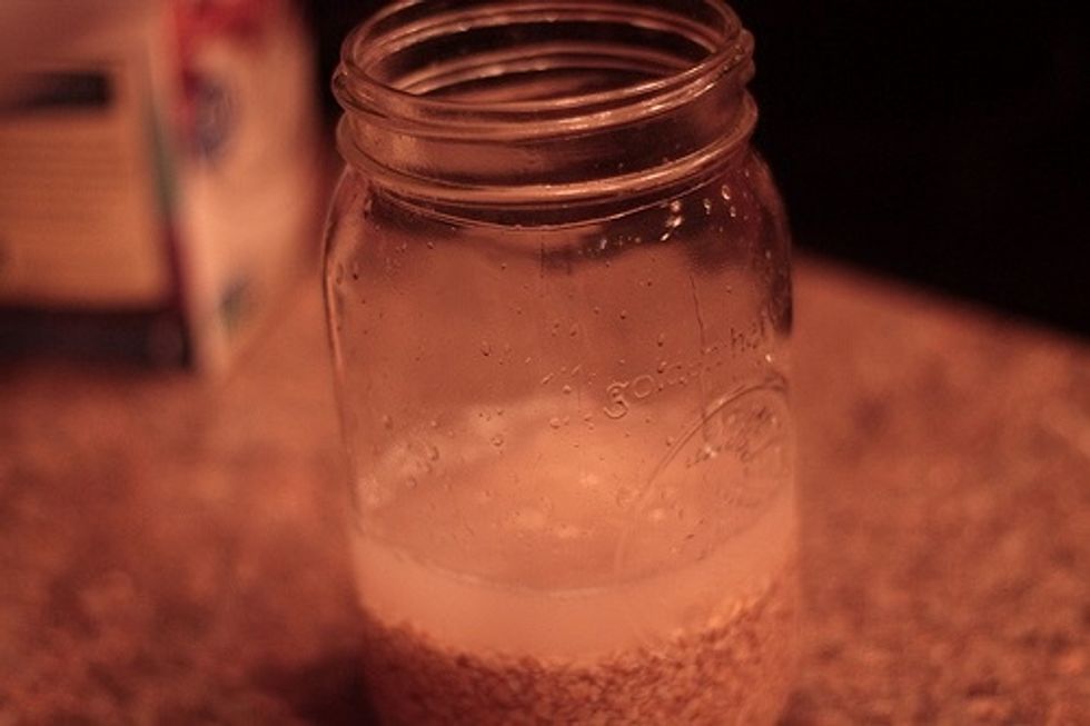 Then add 1 cup of steel cut oats