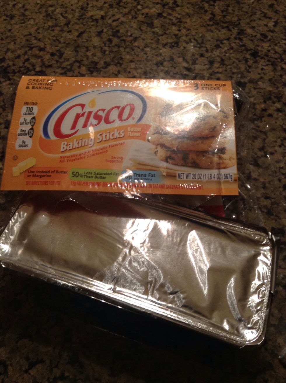 Then add 1 stick of butter Crisco or use 2 sticks of normal butter