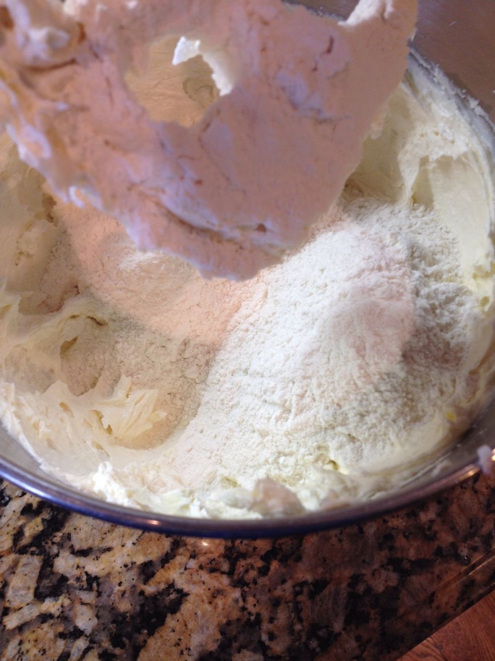 Then add 2 1/2 cup flour and a tsp of vanilla