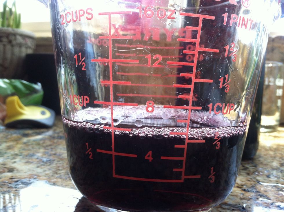 Then add 2/3 cups red wine