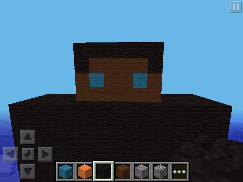 Then add 2 blocks on the front side of the head