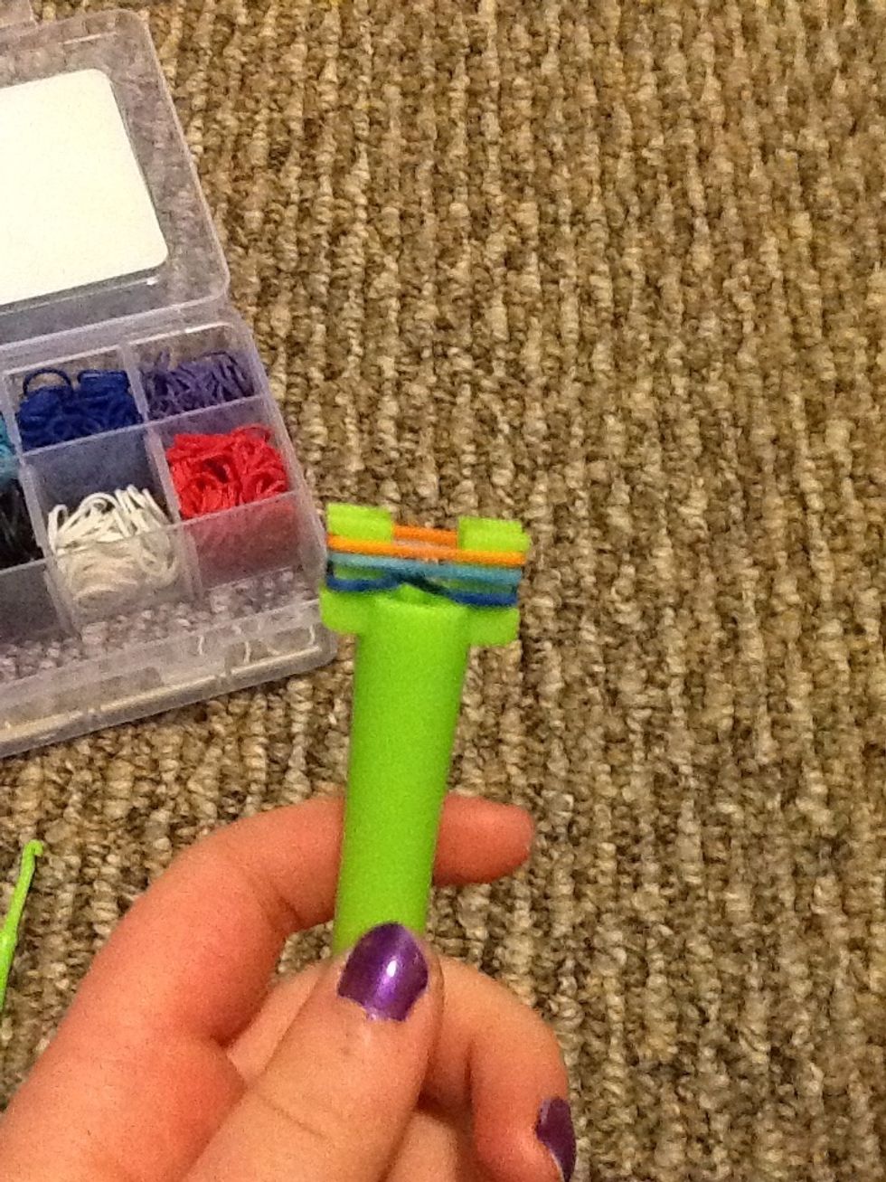 Then add 2 more bands on top of the first one.