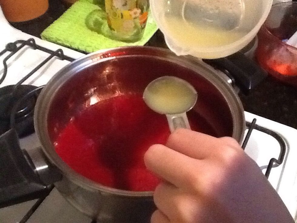 Then add 2 tablespoons of lemon juice