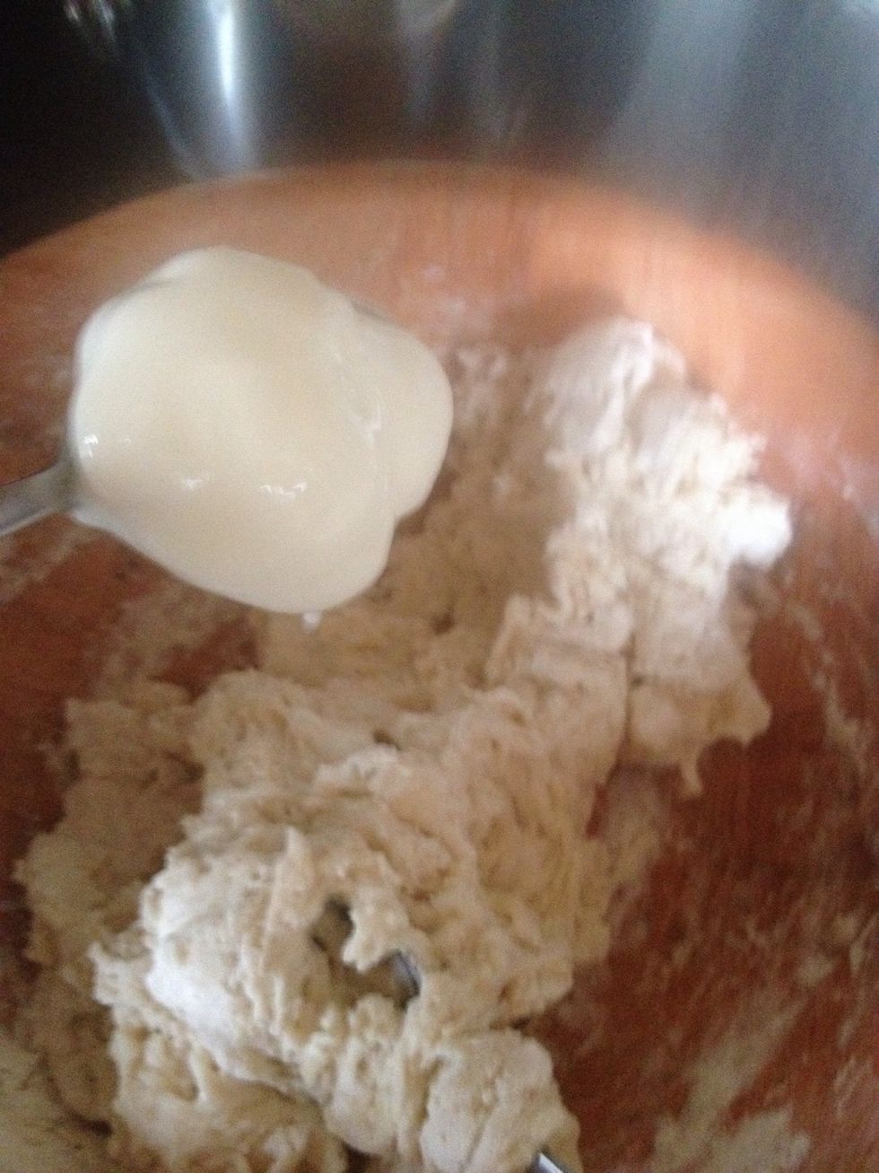 Then add 2 tbs yogurt and keep mixing