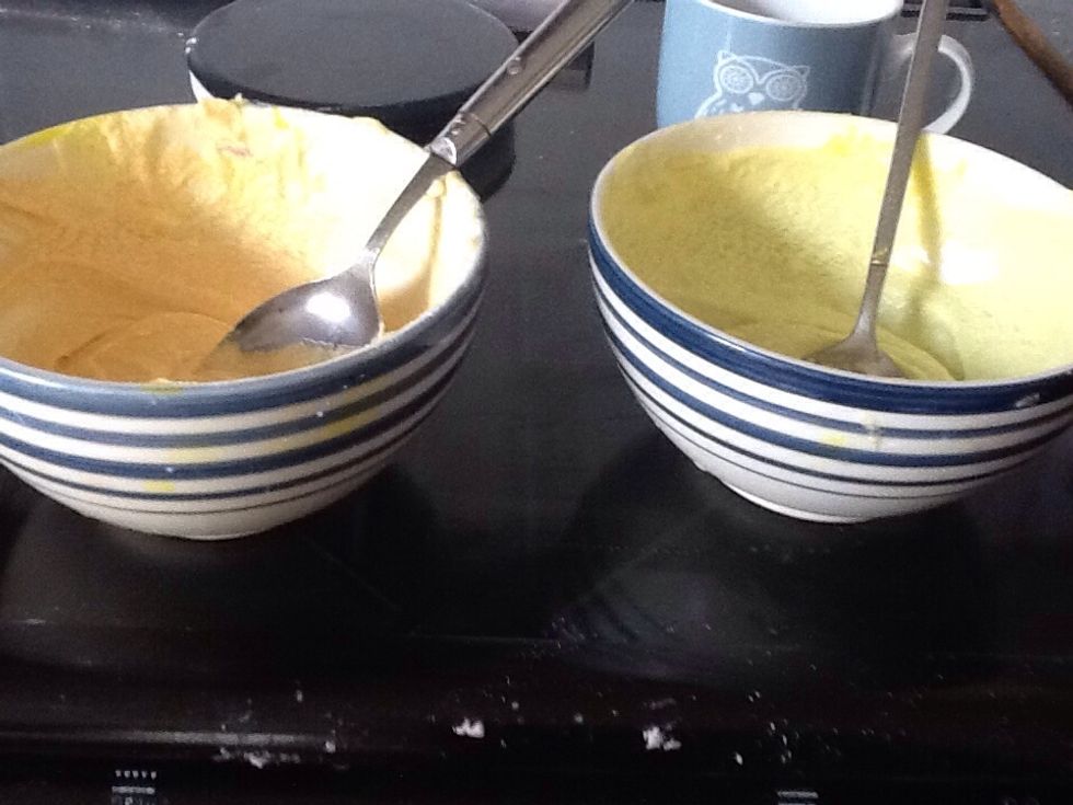 Then add 2 teaspoons of food colouring (your choice).