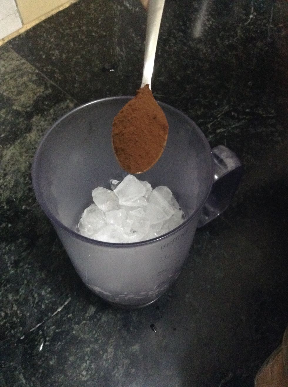 Then add 3 tsps of coffee heaped