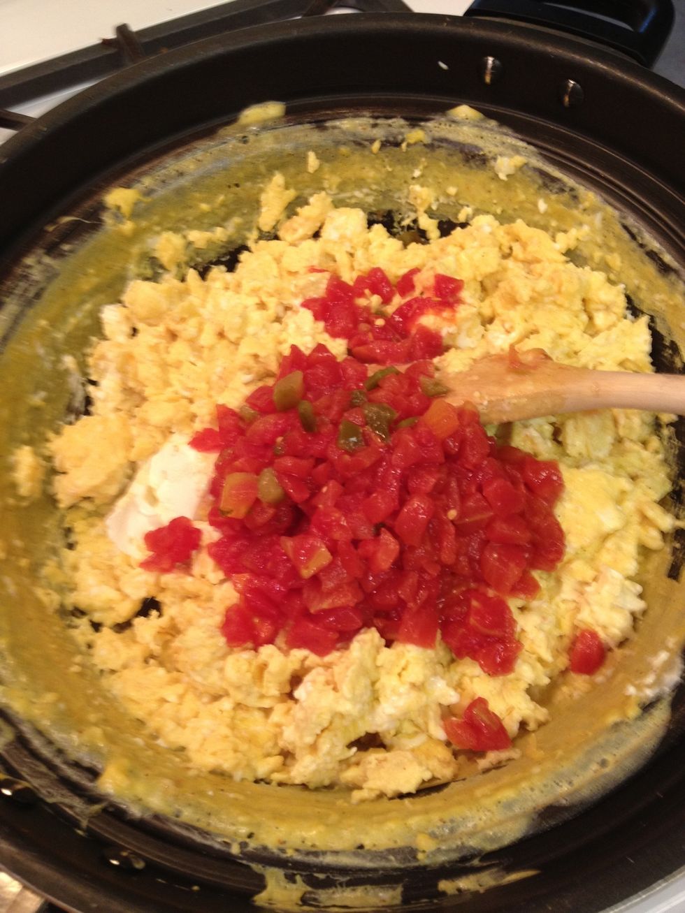Then add a can of Rotel that has been drained.