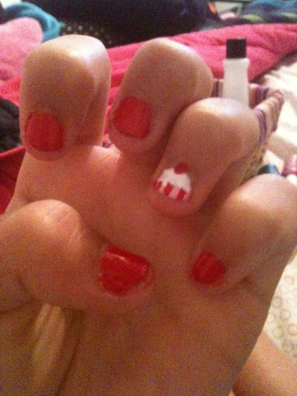 Then add a red cherry at the top