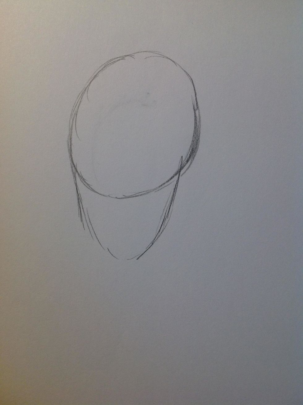 Then add a rounded bottom to the circle. This will be the chin, jaw, and mouth area of the face.