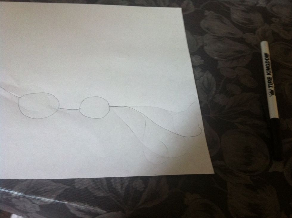 Then add a sketch of the tail to the body ( as u can see I couldn't decide \ud83d\ude02\ud83d\ude02 )