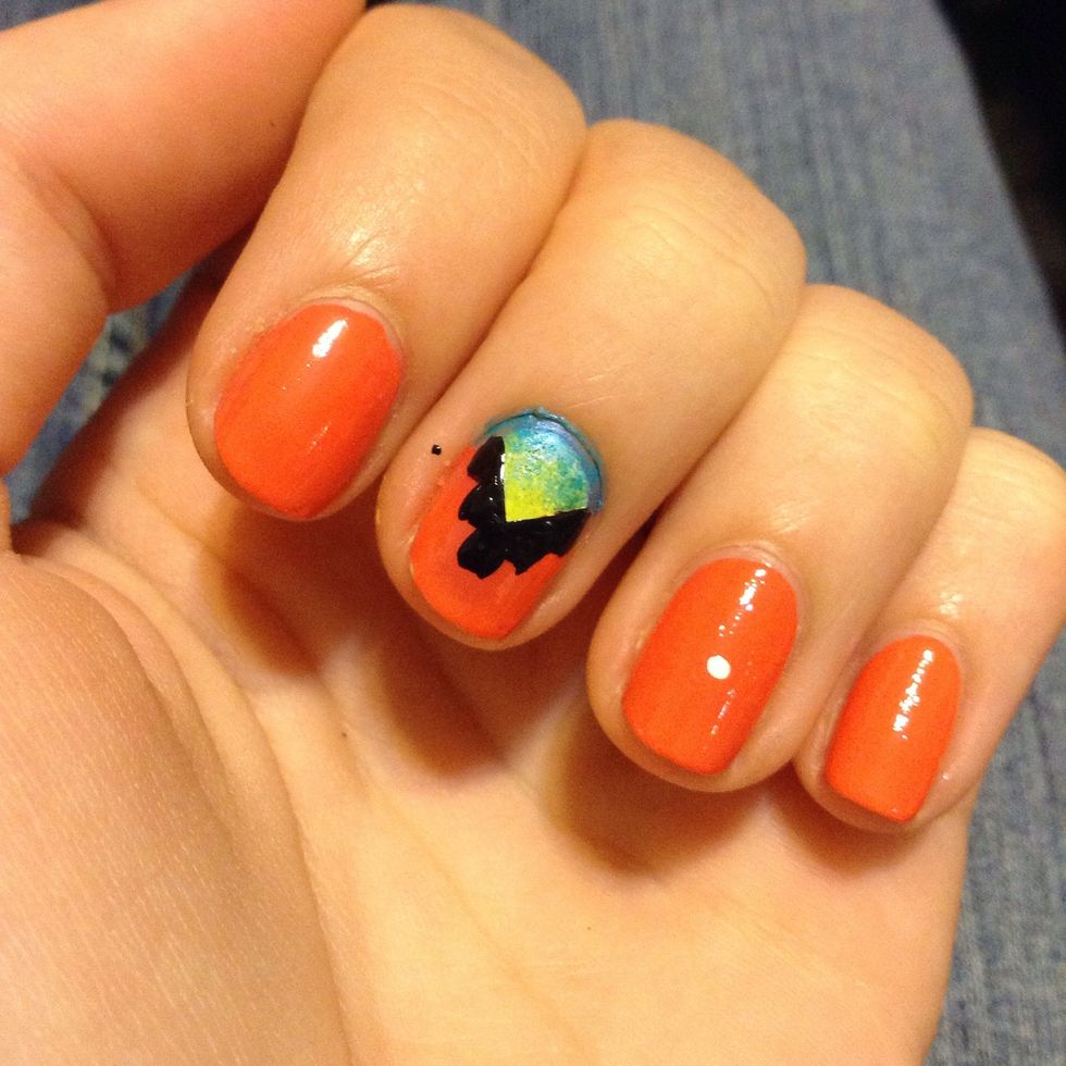 Then add a small box on the tip of your triangle