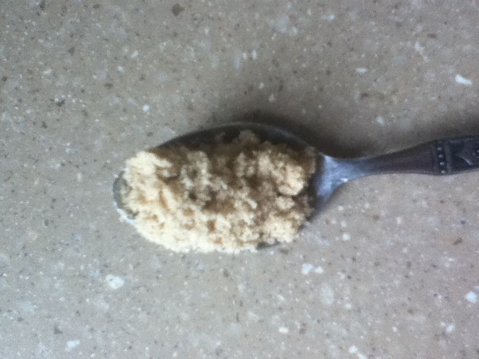 Then, add a spoon full of brown sugar.