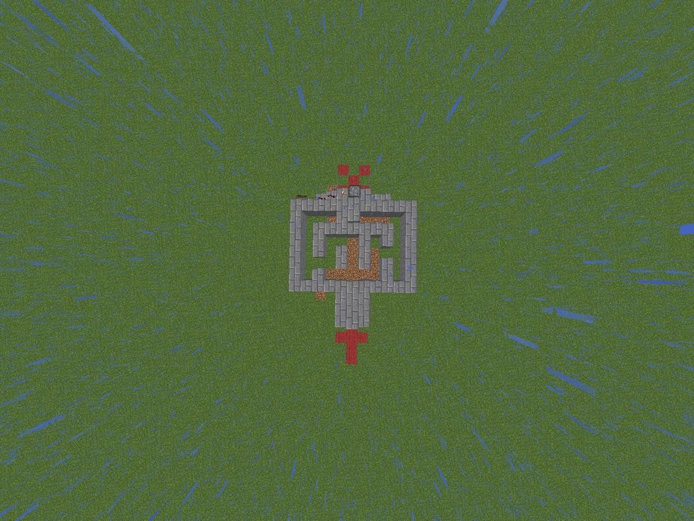Then add a trail of redstone from the other side of each block of your choice to the end of the redstone and redstone repeater trail.