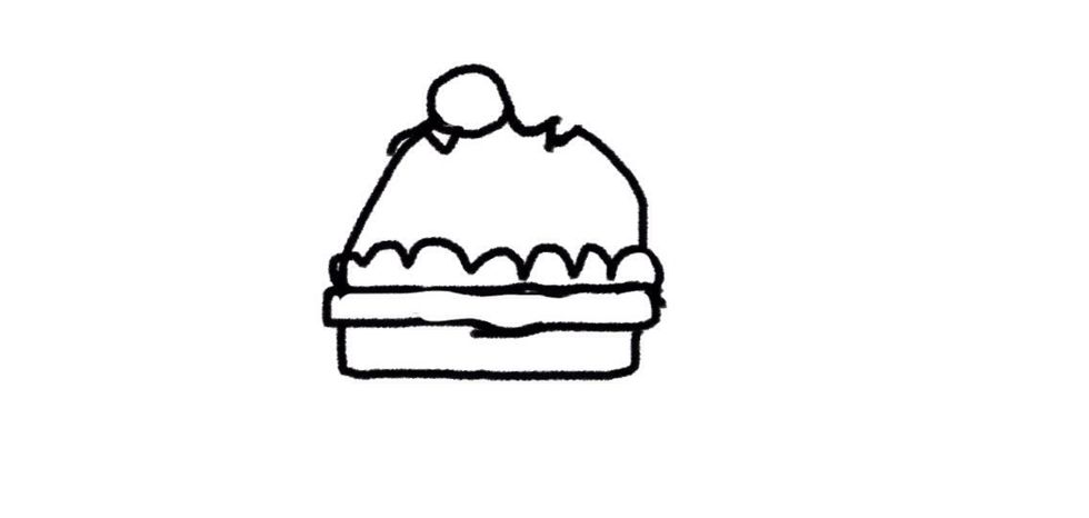 Then add a triangle beside the circle