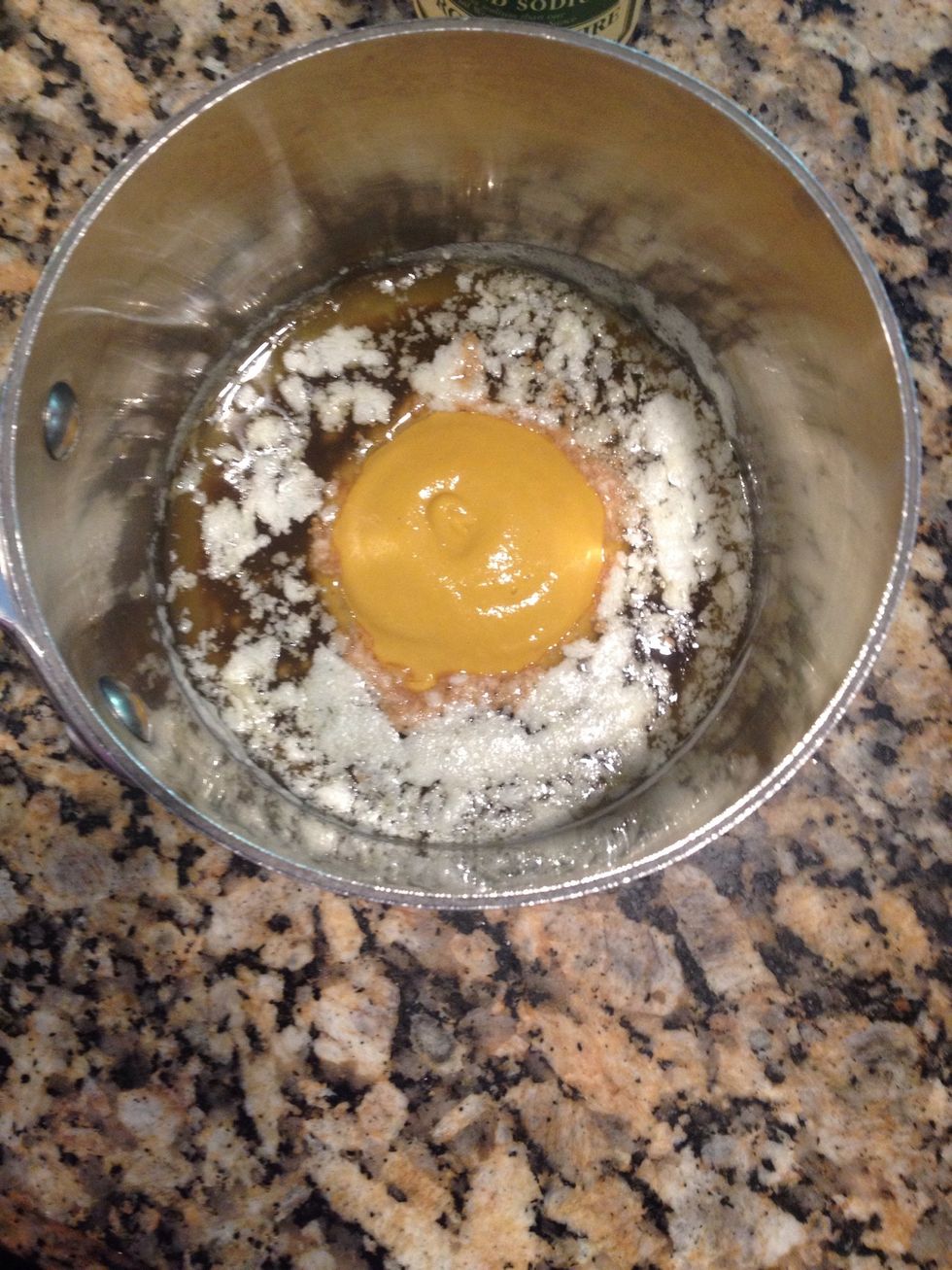 Then add a tsp of mustard (more if you like). I dont care for dijon mustard but you could certainly use dijon in place of the yellow mustard