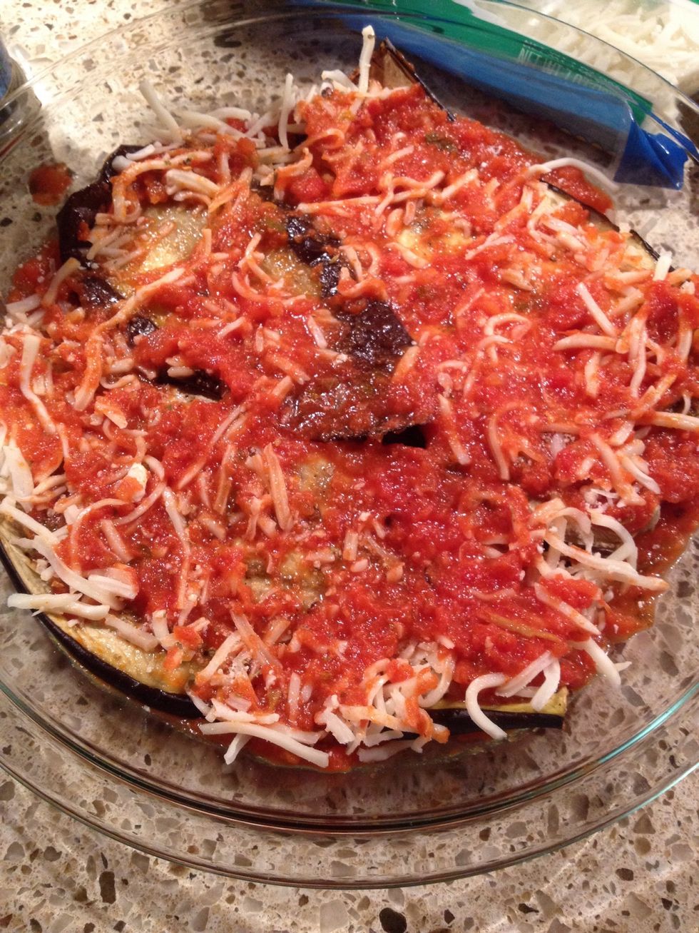 Then add another quarter cup of sauce.