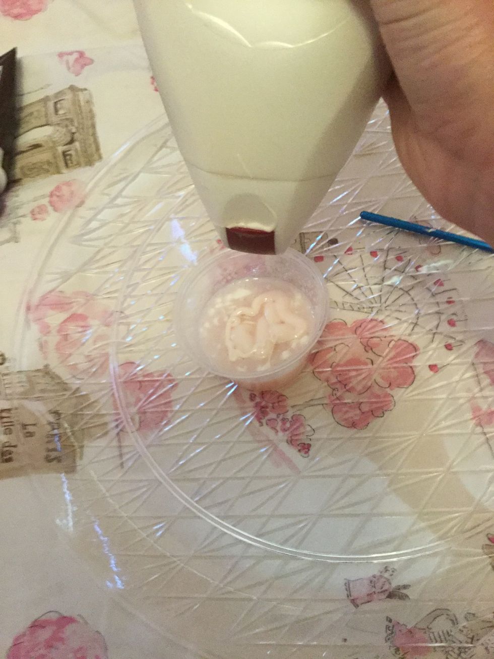 Then add body wash and Mix in