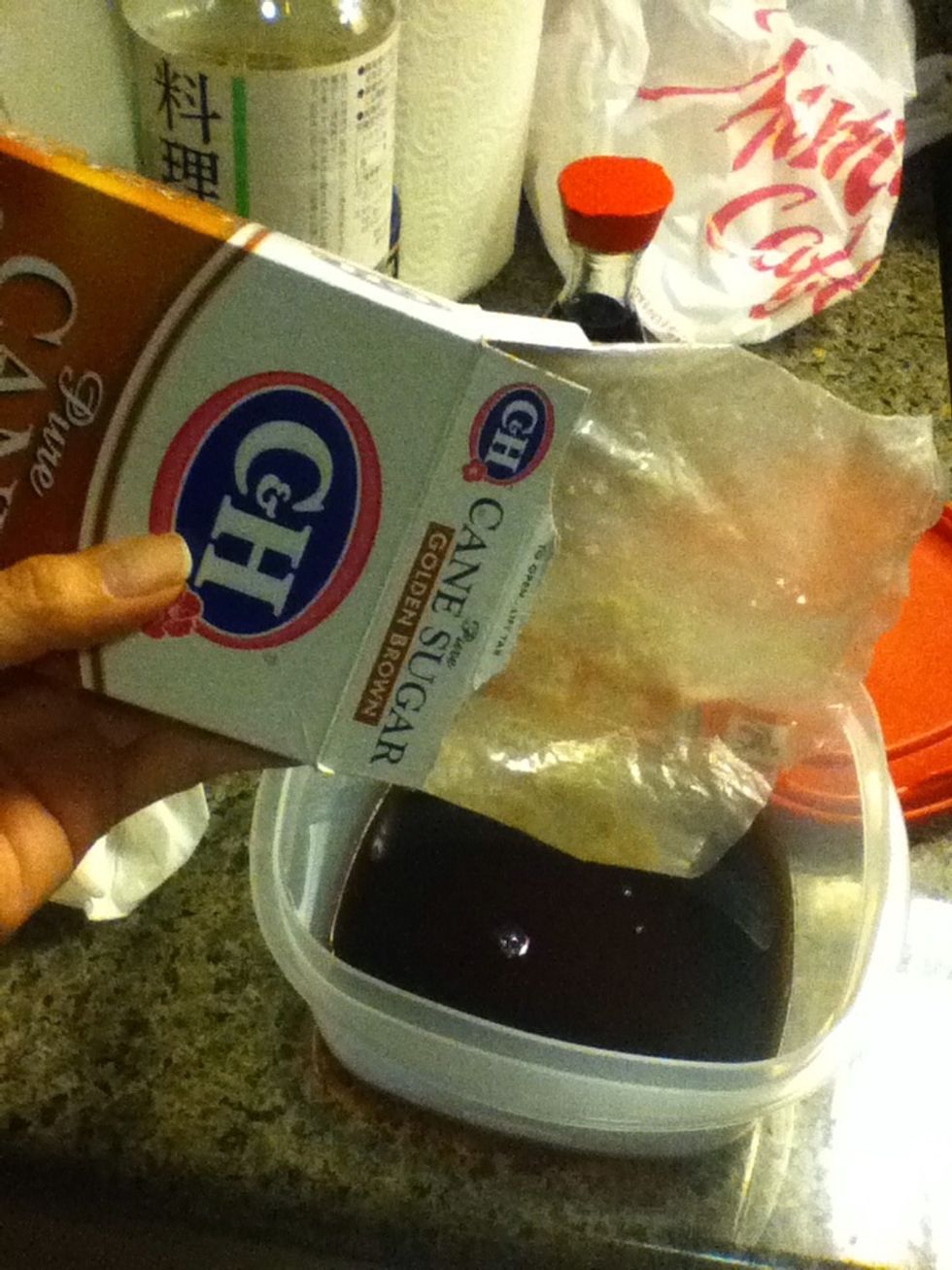 Then add brown sugar. Regular white sugar would also be fine too. About 2 big spoons or more.