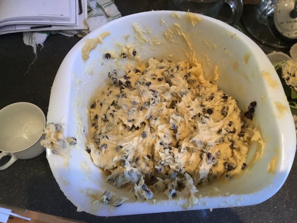 Then add chocolate chips