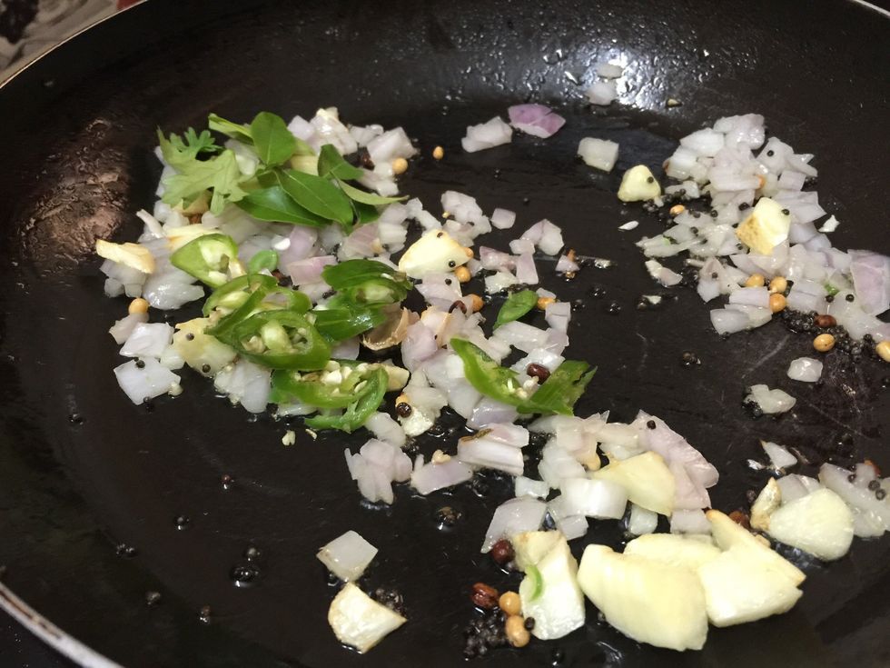 Then add chopped green chilli