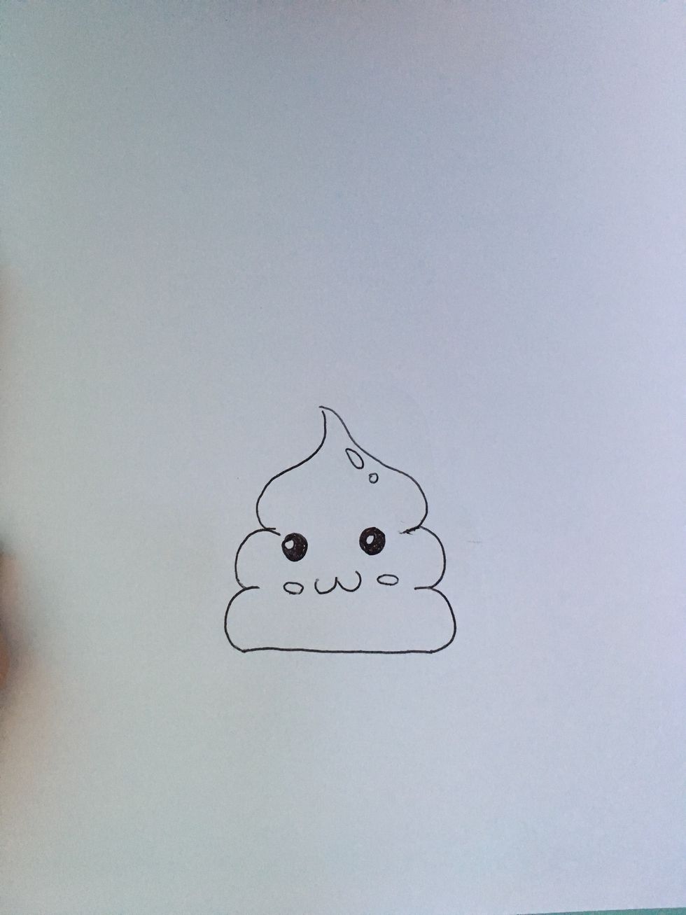 How to draw a cute poop emoji 💩 - B+C Guides