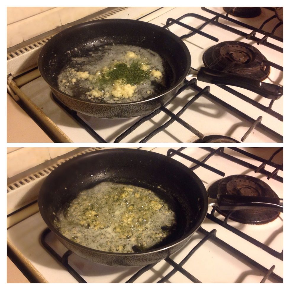 Then add dried dill weed and mix them perfectly.