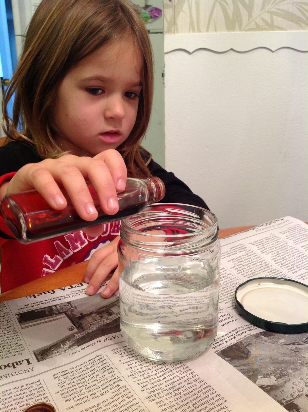 then add food colouring (but just a wee bit)
