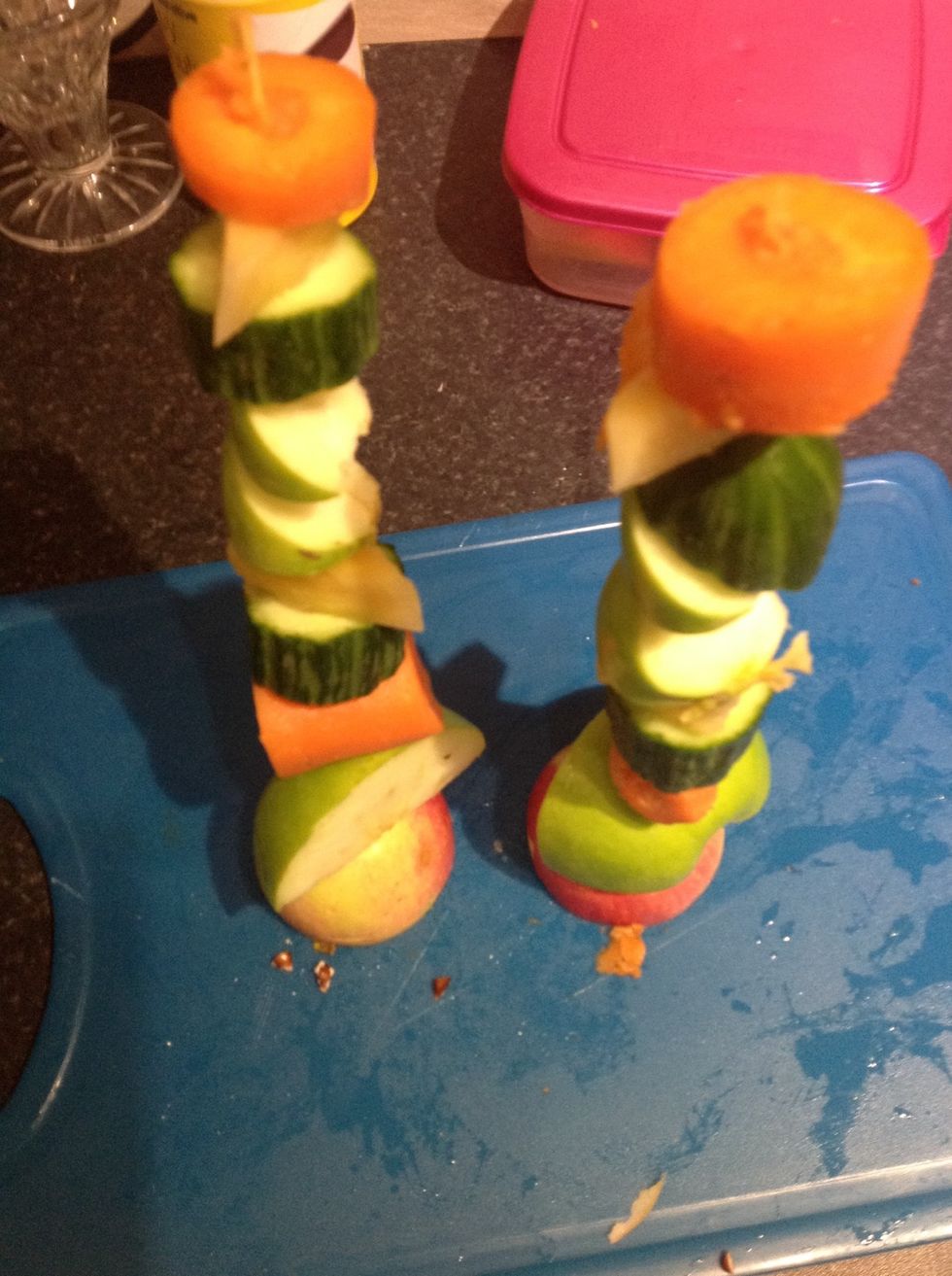 Then add fruit that doesn't have a heavy weight above that :)