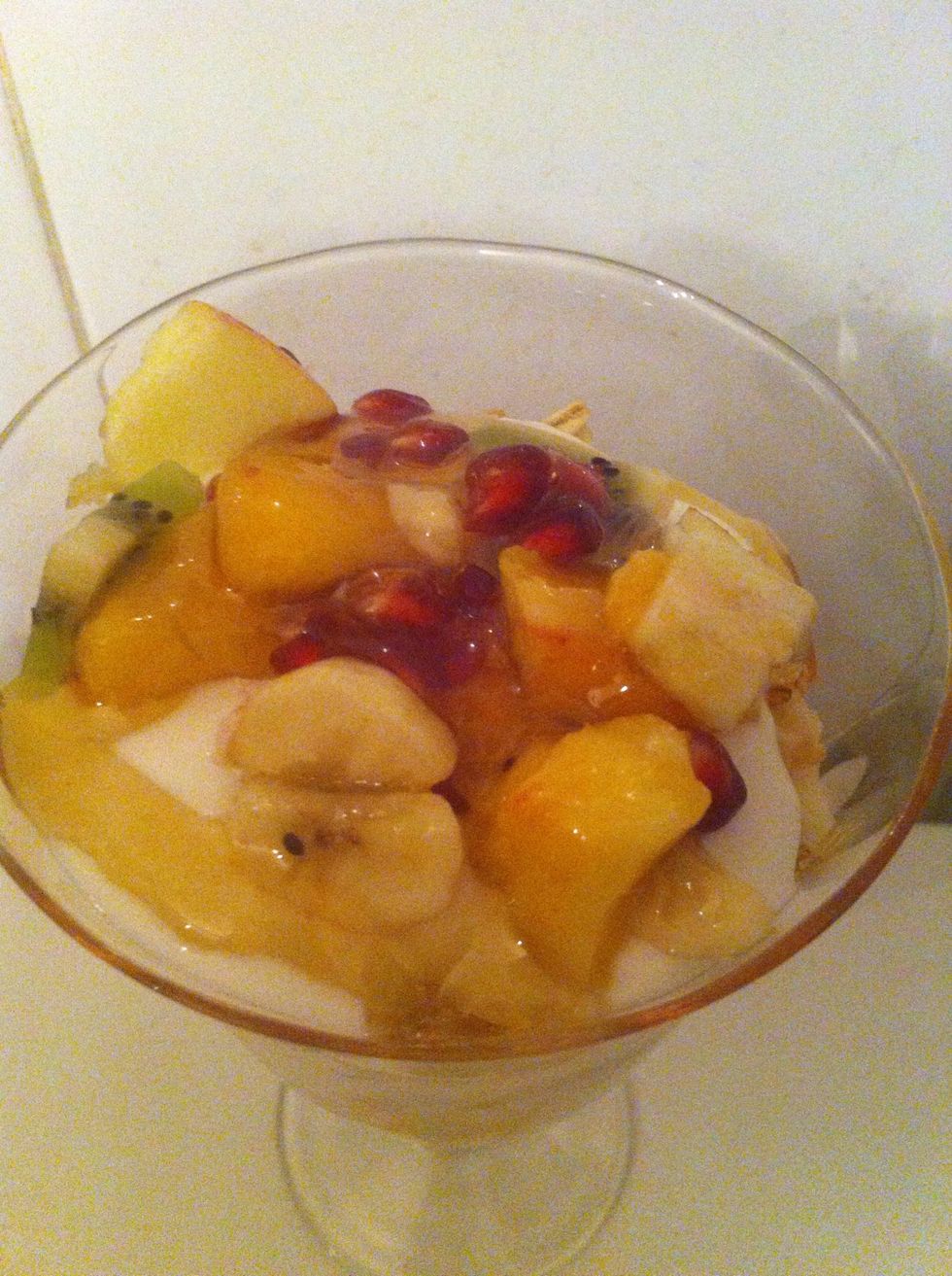 Then add honey on the top.