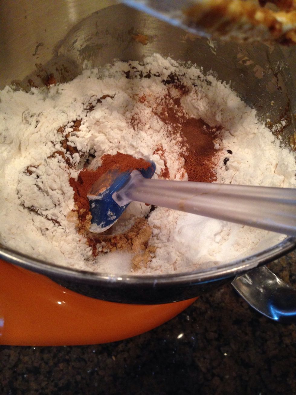 Then add in 1/2 teaspoon EACH of Cinnamon, Nutmeg, and Allspice