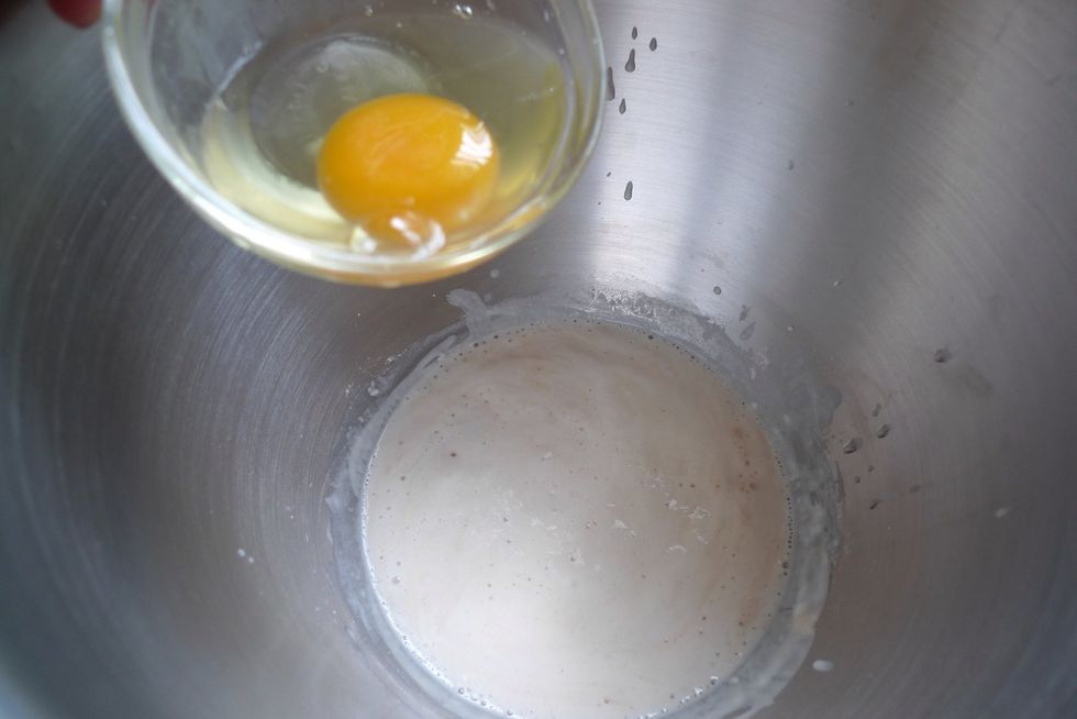 Then add in 1 whole egg.