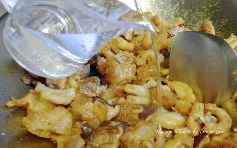 Then add in hot water.