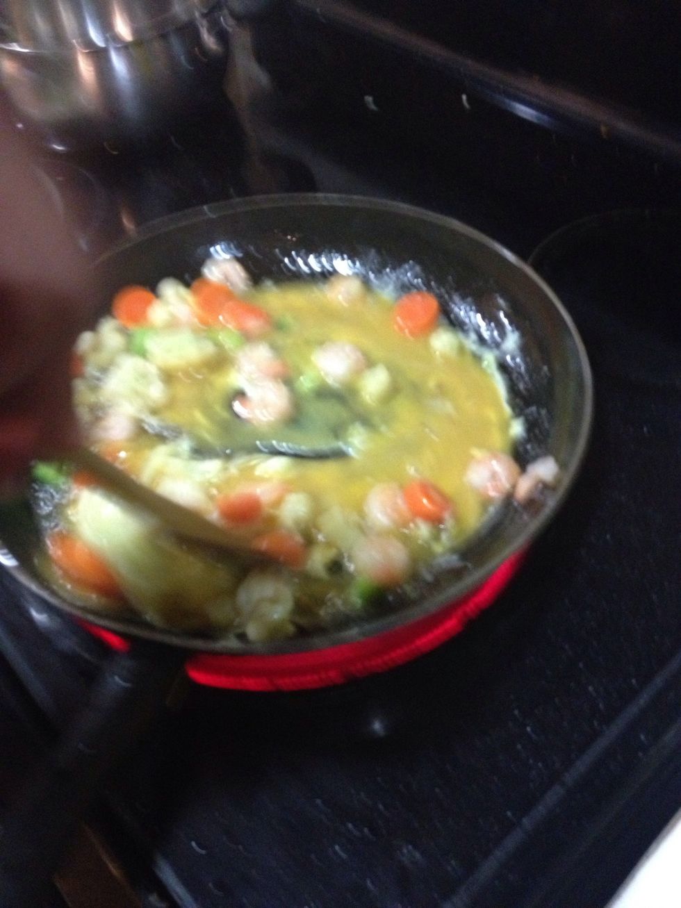 Then add in the eggs.