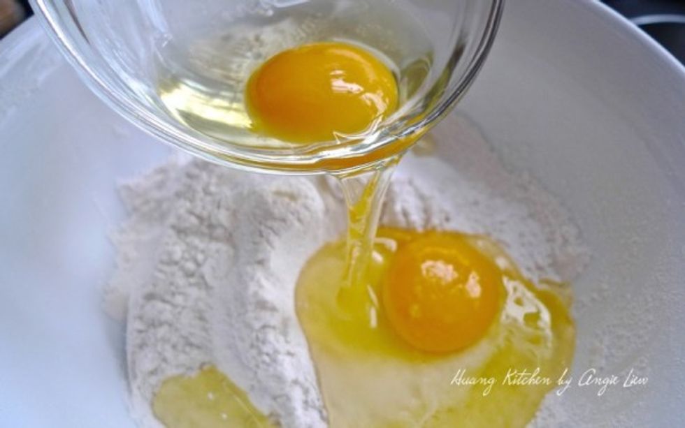 Then add in the eggs.