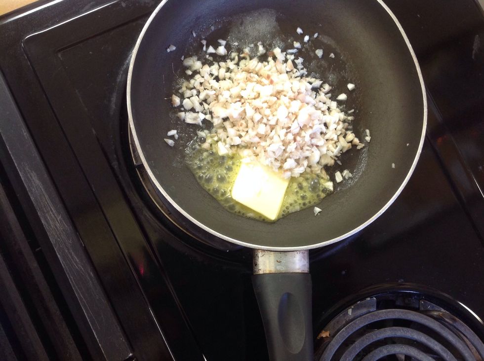 Then add in the mushroom stems.