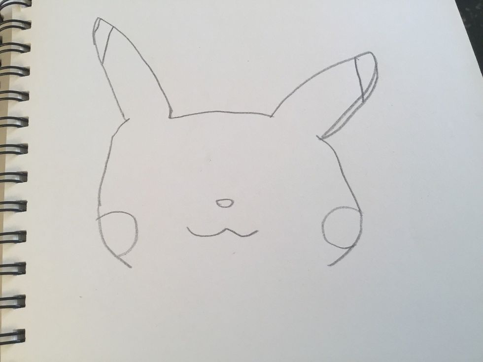 Then add in the sides of the head and most of the facial elements