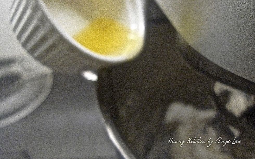 Then add in the vegetable oil.