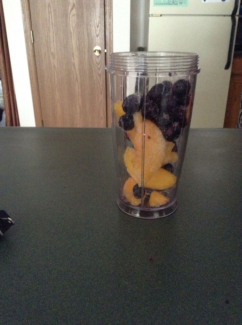 Then add in your blueberries