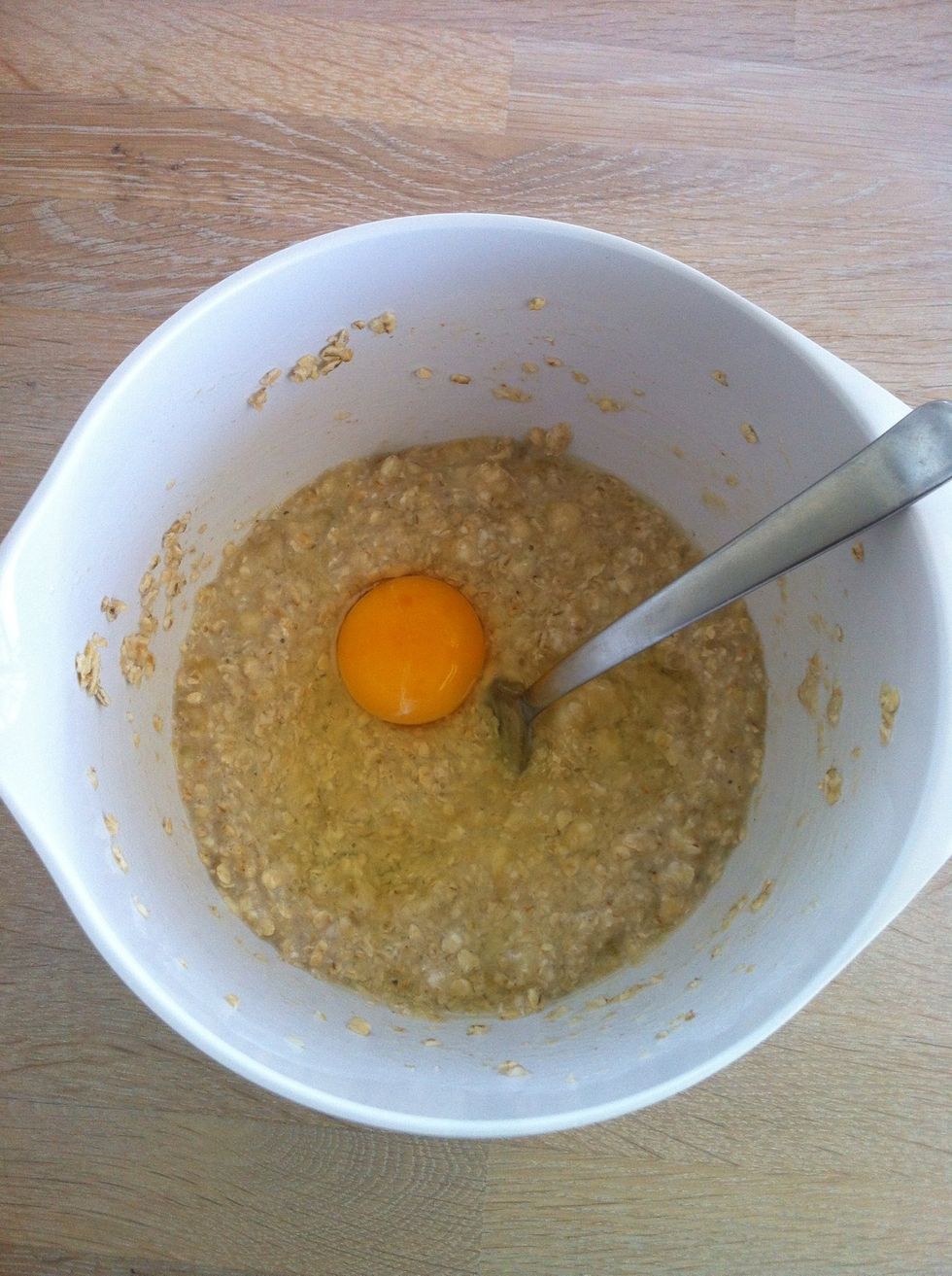 Then add it and mix it together with the dough.