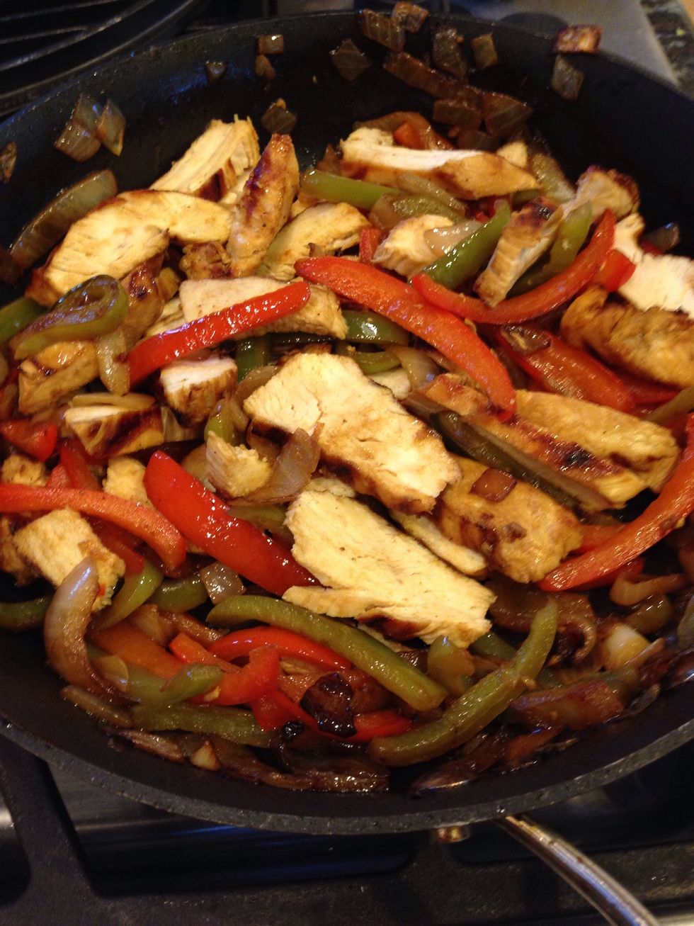 Then add it to the veggies for about 5 minutes.