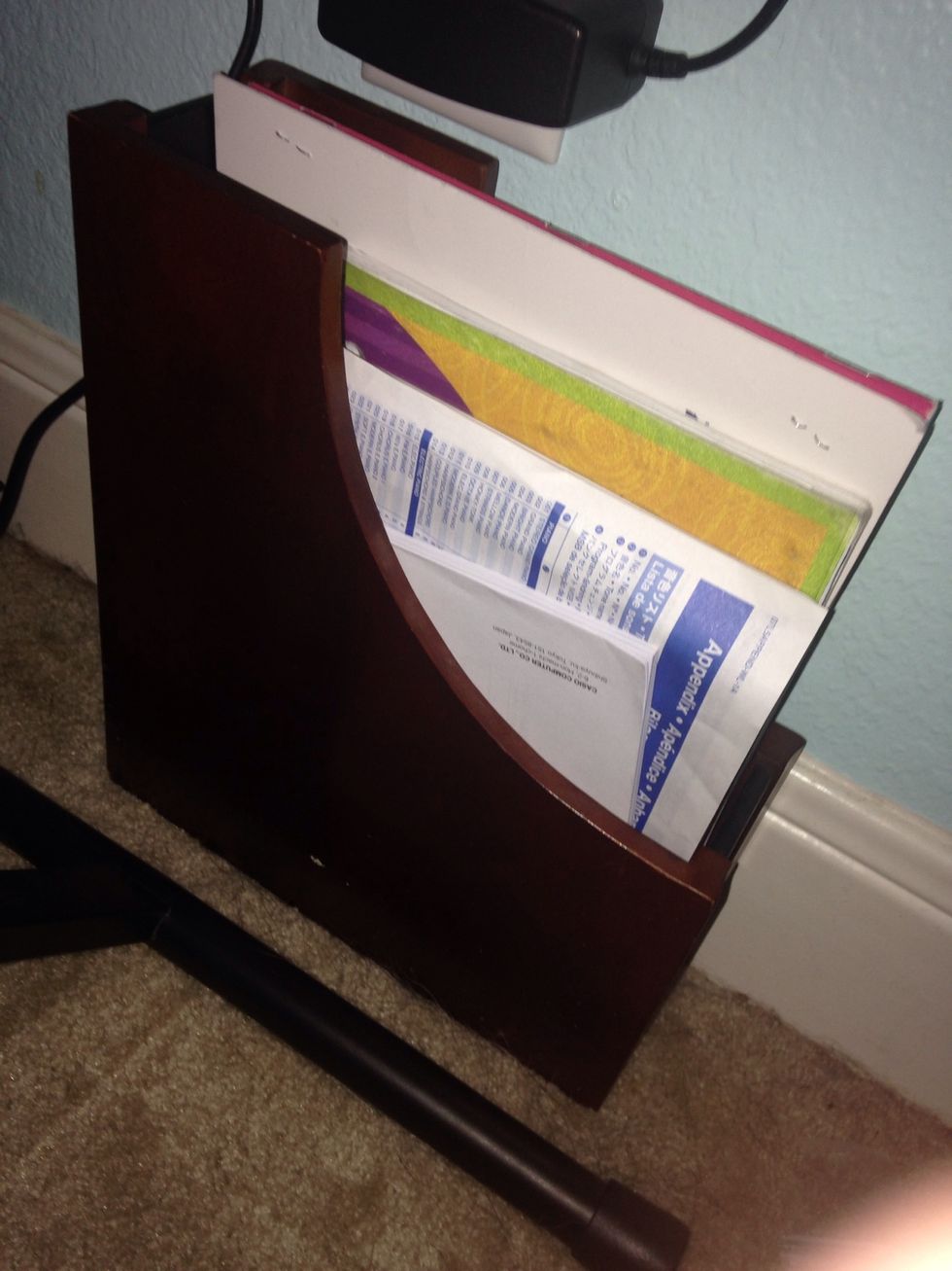 Then add little things to help you organize and make sure you have light to see ( and if your like me you want to read at night )