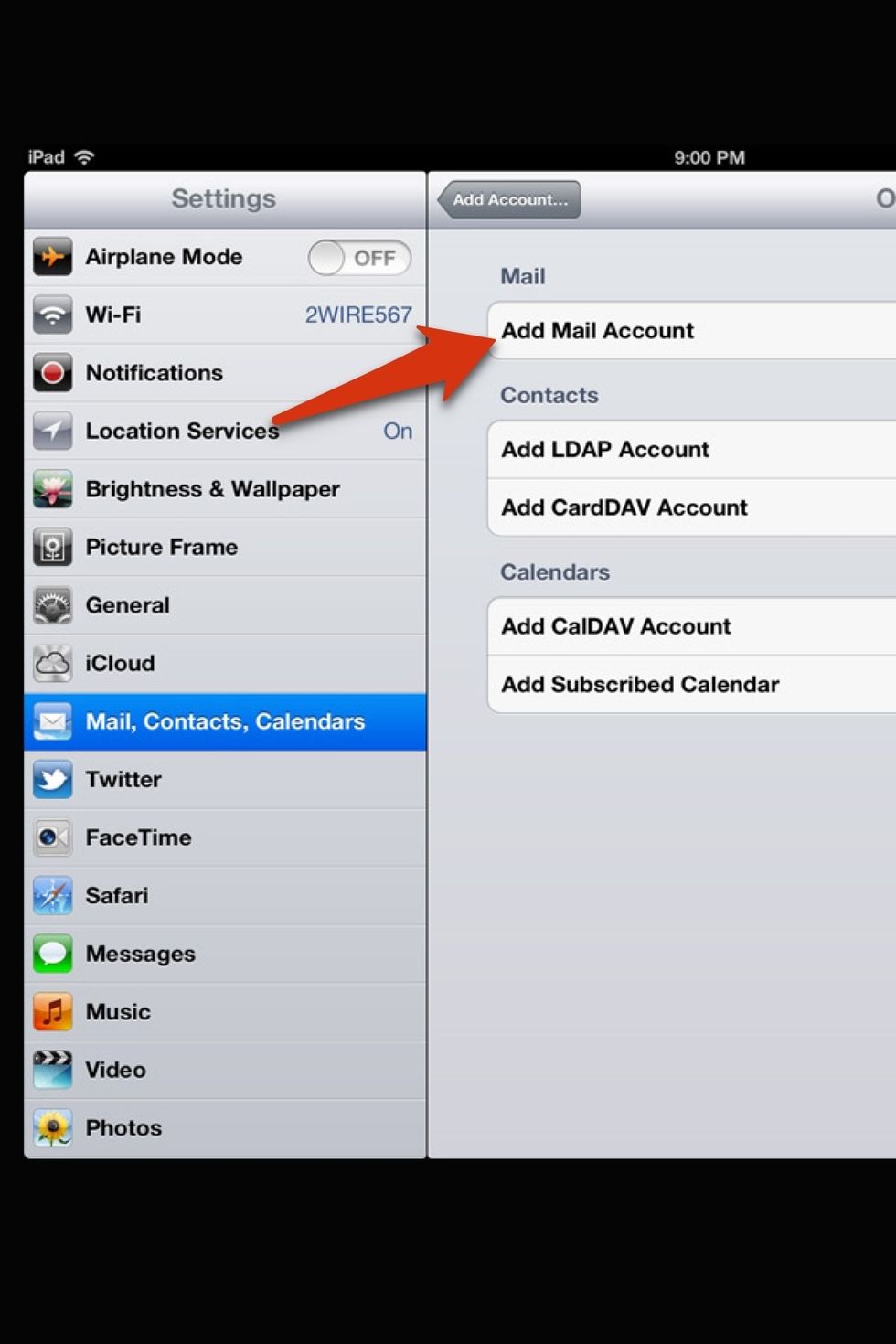 Then "Add Mail Account"